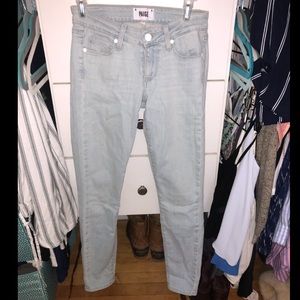 Paige light wash skinny jeans